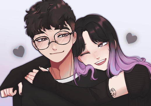 (2025) | personal illustration self portrait of me and my partner