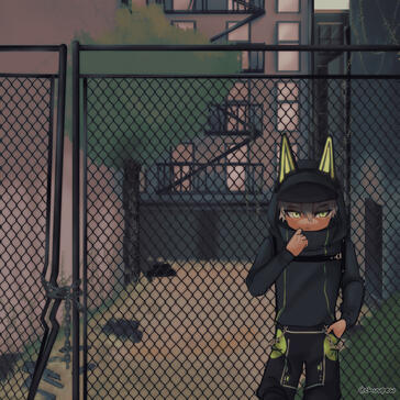 Folker (2022) | personal illustration and background practice including my original character Folker